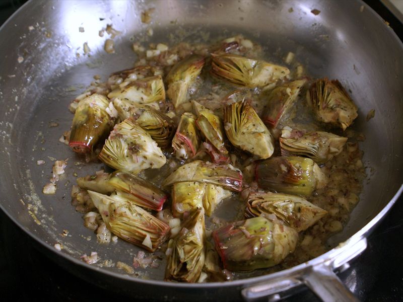 Artichauts poivrade sauts