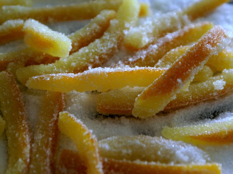 corces d'oranges confites et orangettes