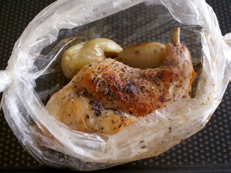 Cuisses de lapin rties en papillote