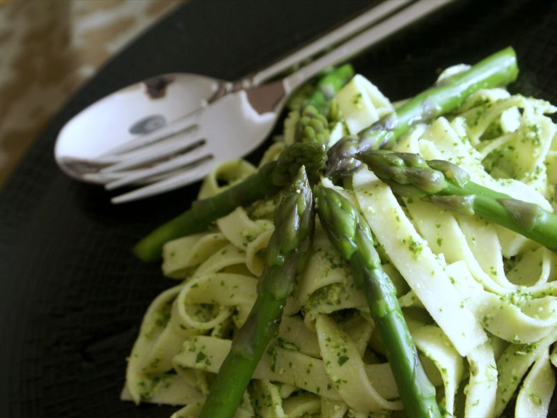 Tagliatelles aux pointes d'asperges